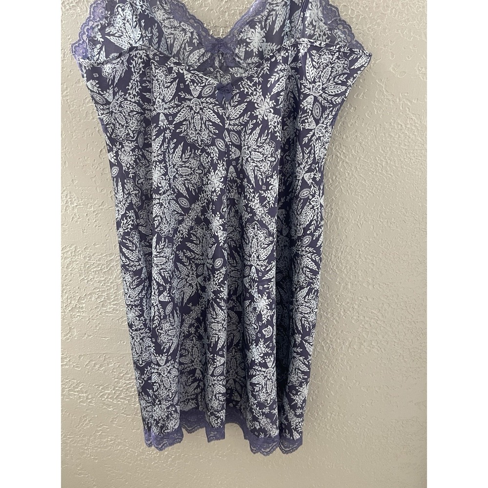 Gillian & O'Malley Women's Purple & White Floral Lace‎ Chemise Slip Dress Size L - Picture 5 of 6